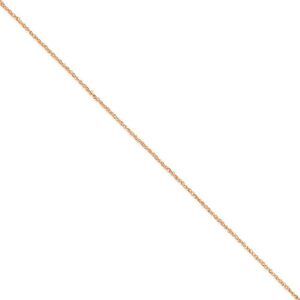 1.7mm, 14k Rose Gold, Diamond Cut Solid Ropa Chain Anklet, 9 Inch